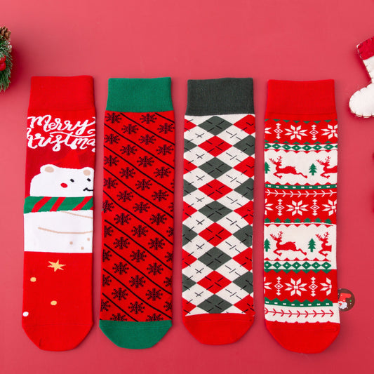 4-Pack Weihnachtsmuster-Socken Gift Set
