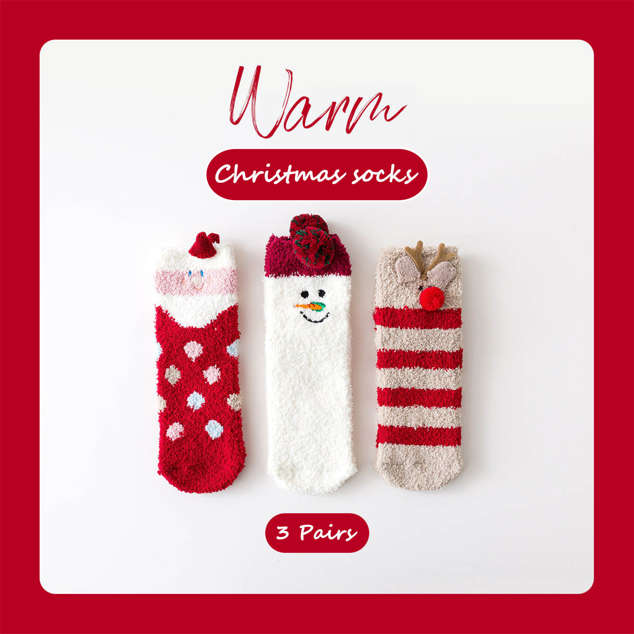 3-Pack Weihnachten-Kuschelsocken Gift Set