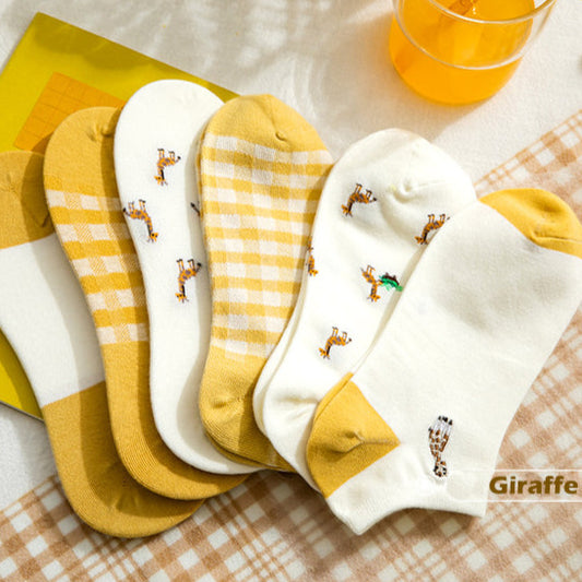 6-Pack Giraffen-Sommersocken Gift Set