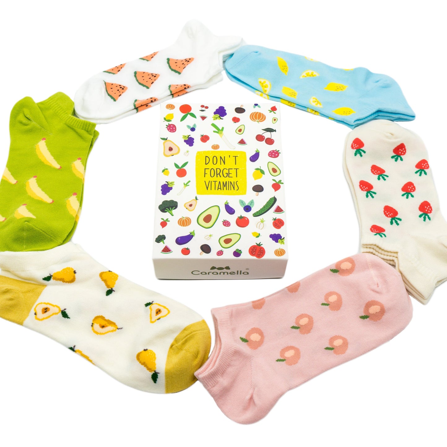 6-Pack Obst-Sommersocken Gift Set