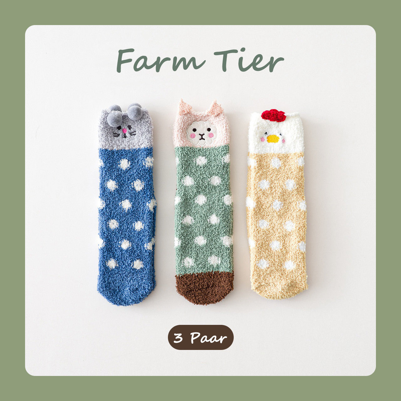 3-Pack Farmtier-Kuschelsocken Gift Set