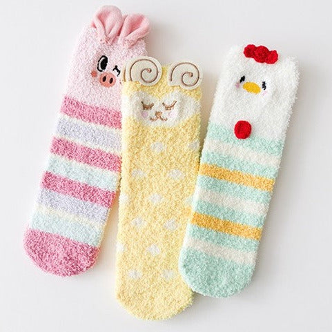 3-Pack bunte Tier-Kuschelsocken Gift Set